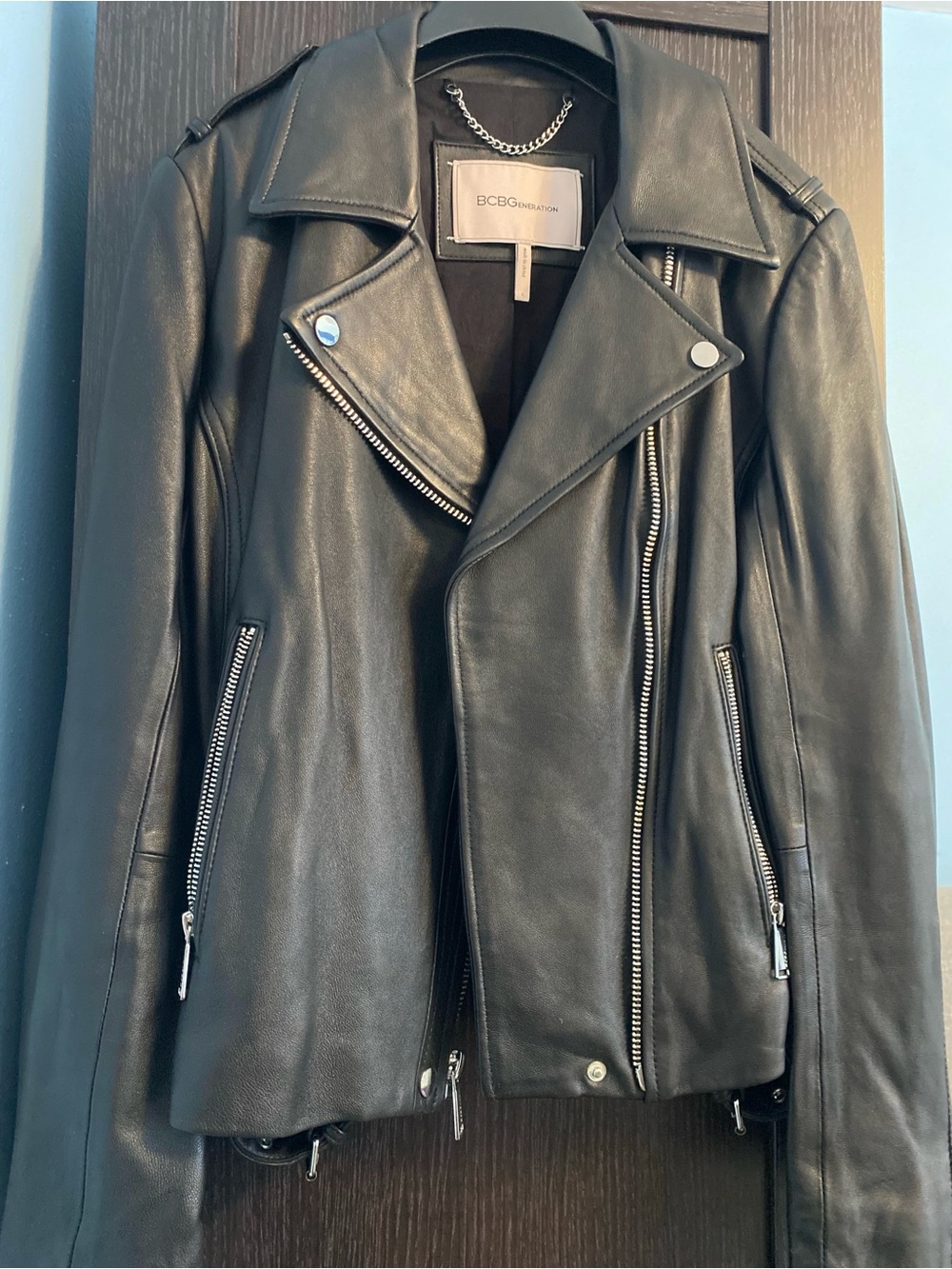 BCBGeneration Black Leather Moto Jacket